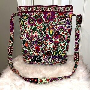 VERA bradley quickDraw viva la vera drawstring shoulder bag crossbody purse